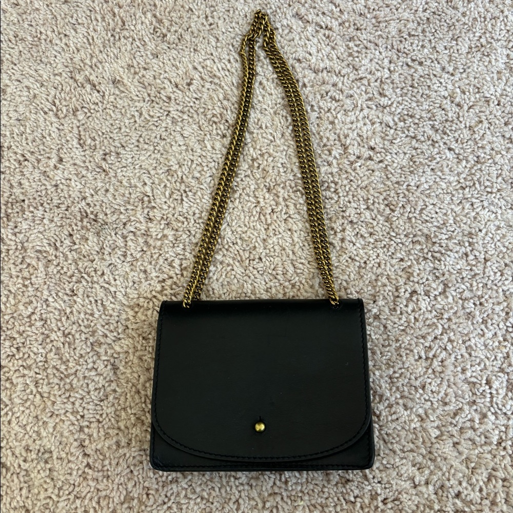 Madewell Crossbody Black Leather Mini Chain Purse
